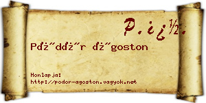 Pödör Ágoston névjegykártya